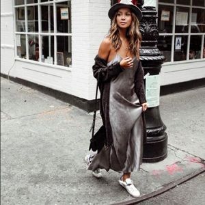 Slip dress with lace trim